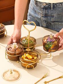 1pc 4 Grids Food Storage Box With Rack - Multicolor - View 5