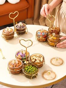 1pc 4 Grids Food Storage Box With Rack - Multicolor - View 6