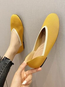 Bailarinas ribete en contraste - Amarillo - Ver 2