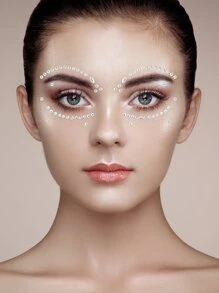 1 hoja Pegatina de tatuaje de ojo con diamante de imitación