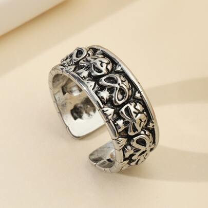 Skull Decor Cuff Ring