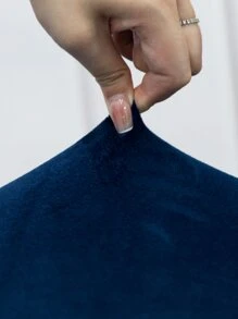 1/4/6pcs Plain Color Stretch Chair Seat Cushion Covers - Dusty Blue - View 4