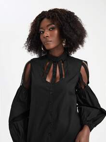 Sylvia Mollie 小高領燈籠袖襯衫洋裝