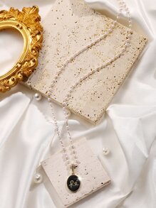 1pc Pearl Pendant Necklace - Multicolor - View 2