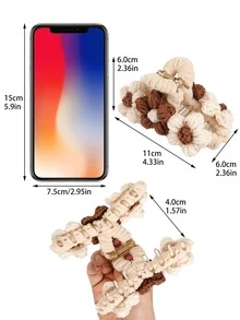 Flower Decor Hair Claw - Multicolor - View 3