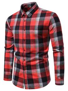 Manfinity Homme Loose Men's Checked Button Up Shirt - Multicolor - View 1