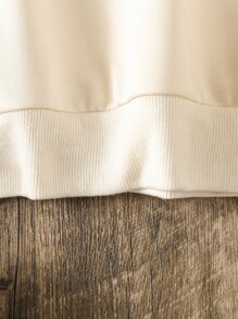 SHEIN Tween Girl Heart And Slogan Graphic Pullover - Apricot - View 6