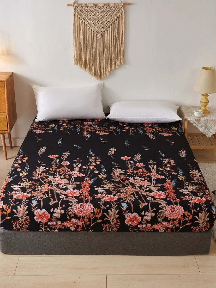 Flower Pattern Fitted Sheet - Multicolor - View 1
