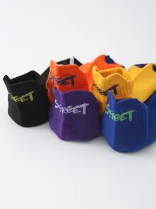10pairs Letter Graphic Vớ mắt cá chân - Nhiều màu - Xem 3