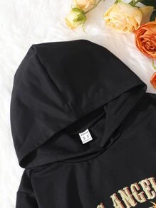 Áo nỉ in hình ô tô và chữ cái dành cho bé gái tuổi teen - màu đen - Xem 6