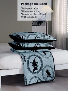 Halloween Pumpkin & Witch Pattern Bedspread Set Without Filler - Multicolor - View 4