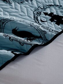 Halloween Pumpkin & Witch Pattern Bedspread Set Without Filler - Multicolor - View 5