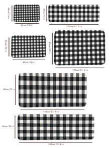 Gingham Pattern Kitchen Rug ,Room Decor - Multicolor - View 4