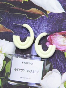 Pendientes de aro abierto minimalista - Blanco - Ver 4