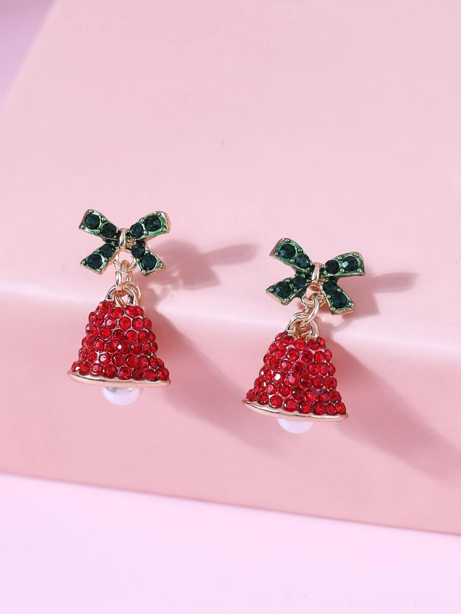 Christmas Bell Drop Earrings - Multicolor - View 1