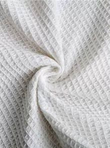 Chăn trang trí tua rua trơn - trắng - Xem 5