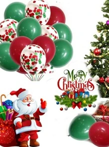 15 件圣诞混合图案气球，圣诞节 - 彩色 - 查看 1