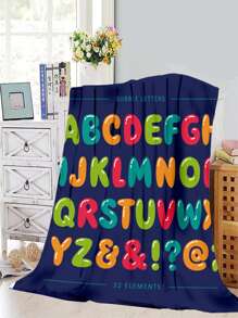Letter Graphic Blanket - Multicolor - View 1