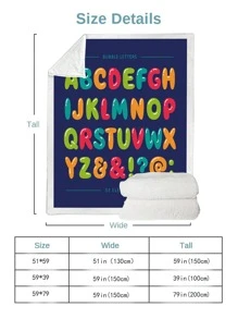 Letter Graphic Blanket - Multicolor - View 3