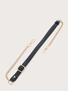 鍊條設計的背包帶，可變長DIY配件可調節的替換肩帶，時尚耐用 - 黑色 - 查看 4