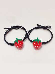 3 cái Dâu Tây Trang Trí Tóc Buộc - Nhiều màu - Xem 2