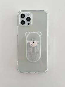 Clear Phone Case With Bear Design Stand-out Phone Grip - Clear - View 2