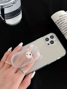 Clear Phone Case With Bear Design Stand-out Phone Grip - Clear - View 6