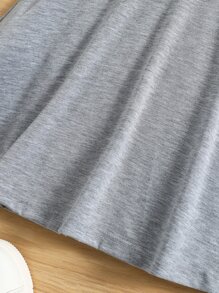 Đầm bé gái Khối Màu In chữ V Giải trí - Xám - Xem 4