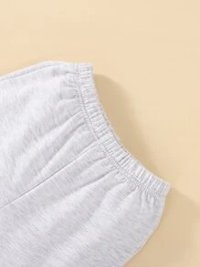 Baby Girl Letter Graphic Sweatshirt & Sweatpants - Light Grey - View 4