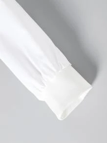 Manfinity Homme 男士拉鏈開襟飛行員夾克 - 白色 - 查看 3