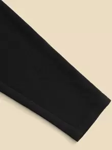 SHEIN Leap Crew Toddler Girls Fold Pleated Trousers - Black - View 4