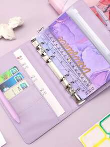 Random A6 Size European & American New Marble Pattern PU Leather Notebook/Loose-Leaf Binder - Multicolor - View 2