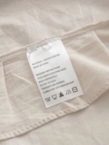 Solid Color Ruffle Decor Flat Sheet - Beige - View 6