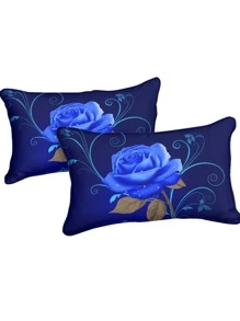 Floral Print Duvet Cover Set Without Filler - Multicolor - View 4