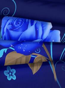 Floral Print Duvet Cover Set Without Filler - Multicolor - View 5