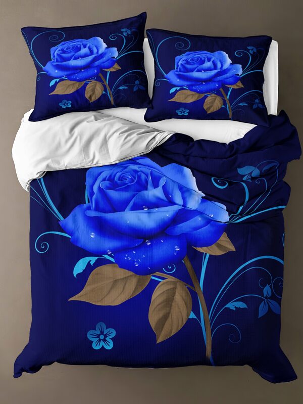 Floral Print Duvet Cover Set Without Filler SHEIN USA