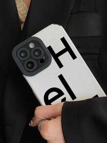 防護貼紙手機殼,適用於iphone - 黑與白 - 查看 2