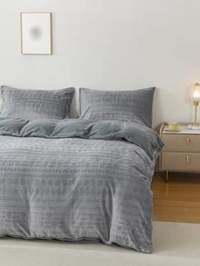 幾何樣式被套套裝不附帶內芯 - 灰色 - 查看 3