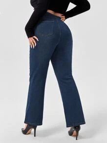 SHEIN SXY Blugi evazați cu fermoar și mușchi