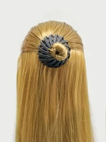 1pc Bird's Nest Design Hair Clutcher - Black - View 5