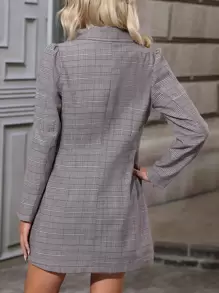 SHEIN Clasi 威爾斯親王格紋雙排釦西裝外套