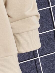 GENTILAND Áo nỉ Nam Dây kéo Lễ Các Thánh Lá thư Đường phố - Màu Khaki - Xem 3