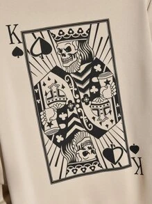 GENTILAND Áo nỉ Nam Dây kéo Lễ Các Thánh Lá thư Đường phố - Màu Khaki - Xem 4