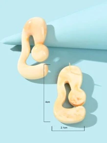 Structured Stud Earrings - Beige - View 4