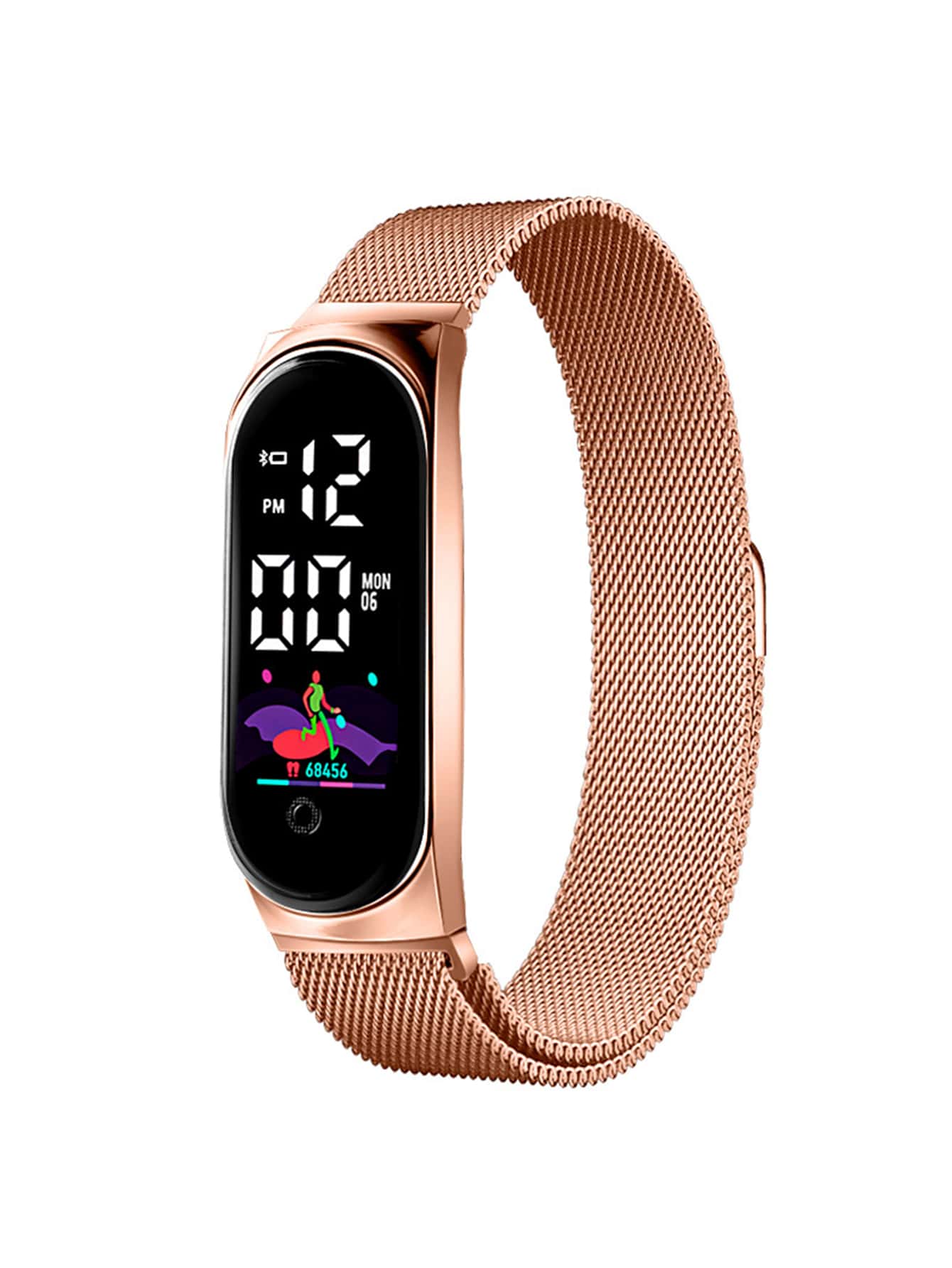 Water Resistant Oval Electronic Watch - Black - View 1