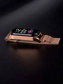 Water Resistant Oval Electronic Watch - Black - View 4