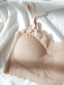 DAZY Áo ngực & Áo lót Nữ Sò điệp màu trơn Đơn giản - Màu Khaki - Xem 4