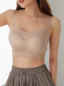 DAZY Áo ngực & Áo lót Nữ Sò điệp màu trơn Đơn giản - Màu Khaki - Xem 7