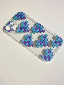 Heart Print Clear Phone Case - Multicolor - View 5