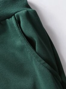 Manfinity Hypemode Men Solid Slant Pocket Joggers - Dark Green - View 5